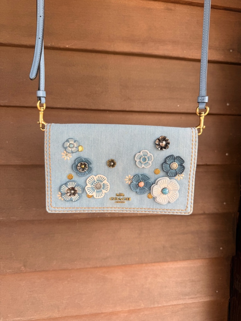Coach Hayden Denim tea rose  crossbody bag - Picture 14 of 15